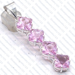 Pink Kunzite Pendant: Handmade 925 Sterling Silver Gemstone