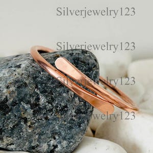 Handmade Solid Copper Cuff Bracelet: Rustic Viking Style Bangle