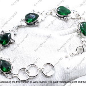 Green Chrome Diopside Bracelet: 925 Sterling Silver Gemstone Jewelry