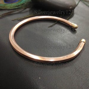 Pure Solid Copper Cuff Bracelet, Handmade Adjustable Men’s Bangle, Boho Gift for Him, Viking-Inspired, Rustic Wristband Anniversary Gift