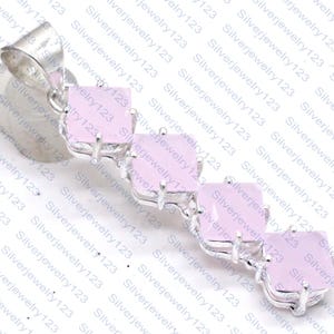 Pink Rose Quartz Pendant: Handmade 925 Sterling Silver Gemstone