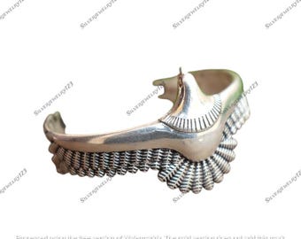 Handgemaakte sterlingzilveren adelaar-manchetarmband: wildlife-sieraden