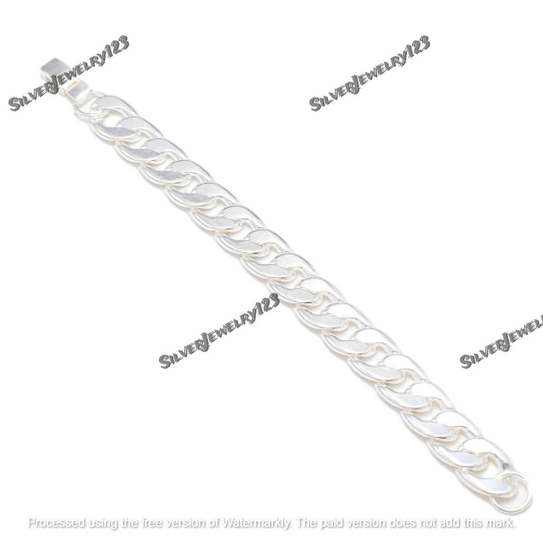 Chunky Silver Curb Link Bracelet: Bold Unisex Chain Jewelry - Etsy
