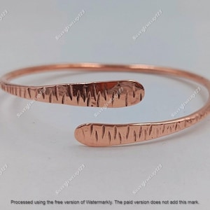 Handmade Solid Copper Cuff Bracelet: Vintage Hammered Boho Bangle