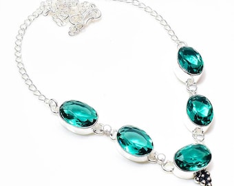 Paraiba Tourmaline Necklace | Handmade Sterling Silver Pendant | Gift for Her