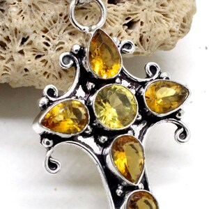Yellow Citrine Gemstone Pendant,925 Sterling Silver Handmade Jewelry,Unique Gift for Her Anniversary Gift Unique Gift For Love Gift For Her