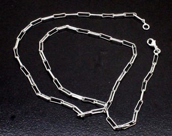 Collar de cadena con clip de plata de ley: joyería unisex de diseño italiano