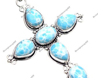 Bracciale Uomo Donna Argento Sterlina Bracciale In Argento Sterling 925 Con Topazi Blu Svizzeri - Fatto A Mano, Taglia Regolabile 7-8, 8 Gemme Bracciale Argento Sterling 925 Topazio Blu