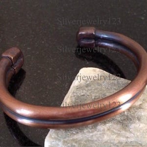 Handmade Copper Cuff Bracelet: Rustic Viking Style Adjustable Bangle