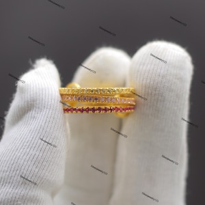 18K Gold Filled Multi Link Ring: 925 Sterling Silver, Non-Tarnish
