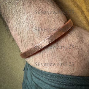 Handmade Hammered Copper Cuff Bracelet: Adjustable Rustic Viking Bangle