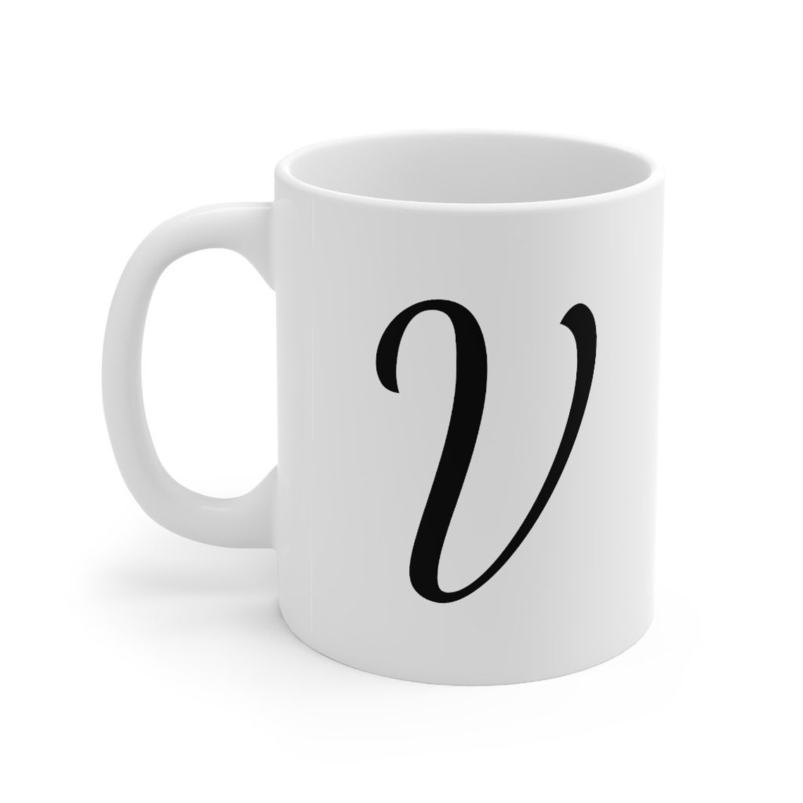V Initial Mug 11oz Etsy