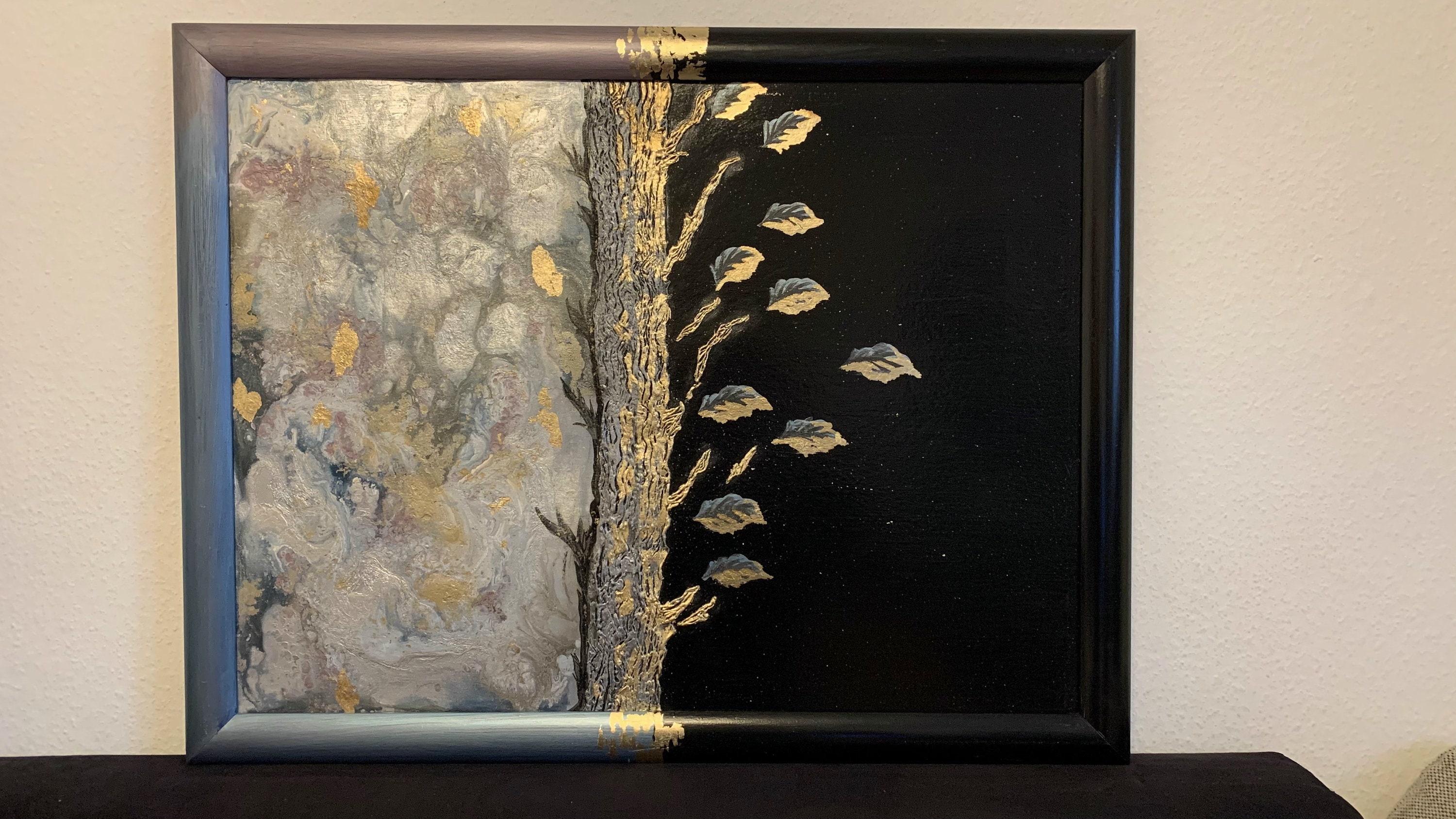 Acrylic Painting in Art Frame with sculpted elements 88x68cm Etsy