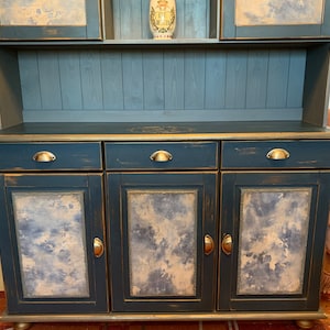 Antique sideboard handmade of natural wood 181 x132 x39cm