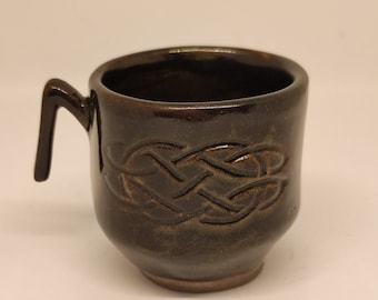 Handmade Celtic Espresso cup with handle