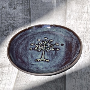 Handmade White Tree Plate Small, 12cm/4.7 inch