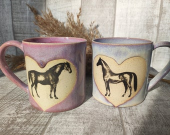 PRÉCOMMANDE : mug pour amoureux des chevaux en céramique fait main (380 ml) (expédié dans les 2-3 semaines)