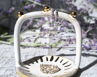 PREORDER Handmade Clay Jewelry Stand: Ring & Earring Holder