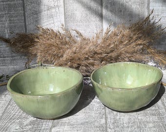 Handmade Light Green Ceramic Bowl: Small Tapas Snack Bowl