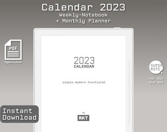 Supernote Calendar 2023 for A5x and A6x