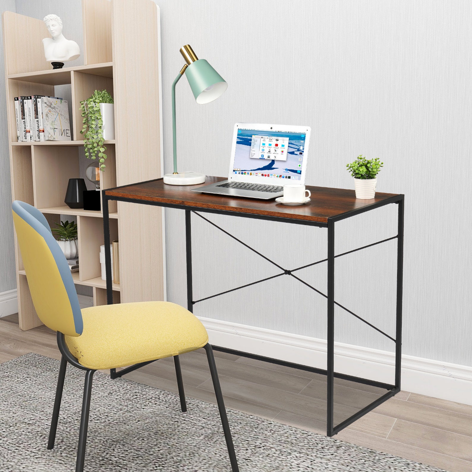 Computer Desk Sleek Design Minimalist Study Table Rustic Wood | Etsy