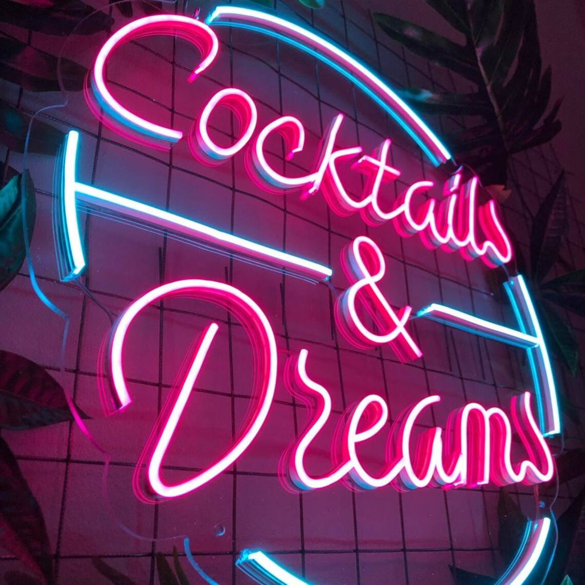 Cocktails and Dreams LED Neon Sign Bar Neon Sign Wall | Etsy