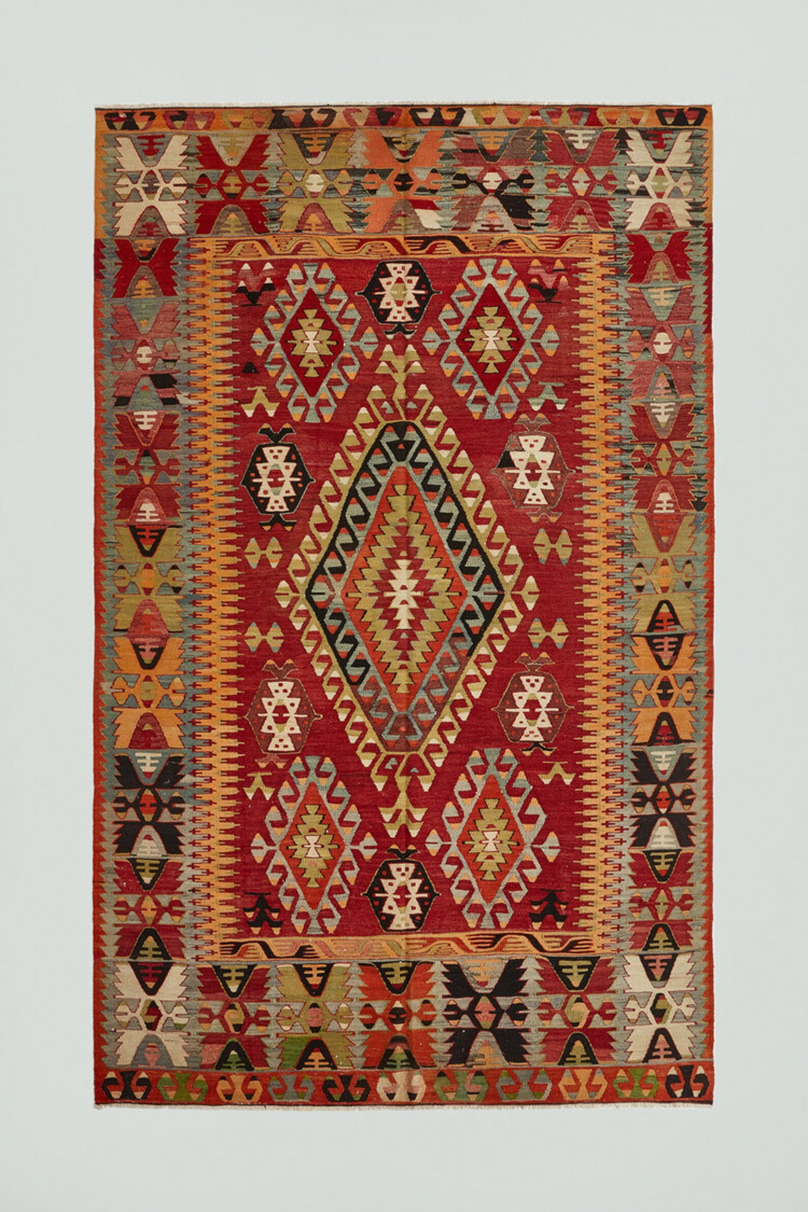 Vintage Turkish Kilim Rug 6x9 Authentic Turkish Kilim Etsy