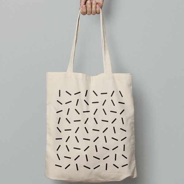 Geometric Design Cotton Tote Bag