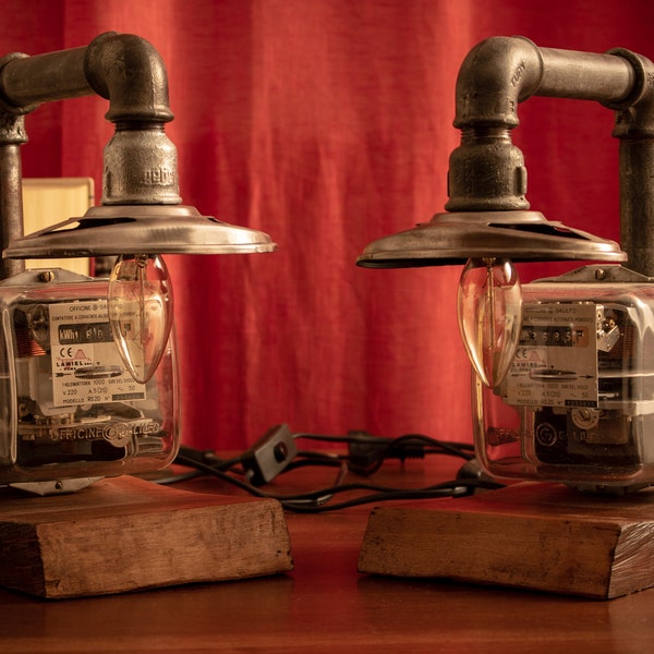 Twins Lamps - Lampes Steampunk, Lampes Edison, Lampes de bureau, Éclairage industriel