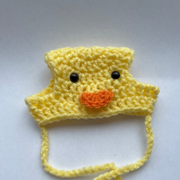 Duck Hat Crochet Hat for cat or small dog (cat accessories, small animal accessories, pet hat costume, cat hat, cat gifts, knitted, yarn)