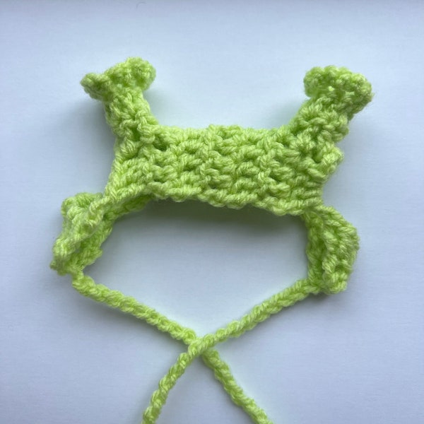 Shrek Hat Crochet Hat for cat or small dog (cat accessories, small animal accessories, pet hat Halloween costume, cat hat, cat gifts, knit)