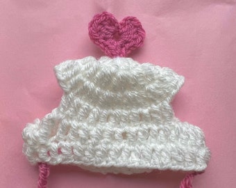 Heart Crochet Hat for cat or small dog (cat accessories, small animal accessories, pet hat costume, cat hat, cat gifts, Valentine’s Day)