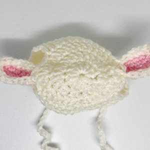 Lamb Crochet Hat for cat or small dog (cat accessories, small animal accessories, pet hat costume, cat hat, cat gifts, knitted, yarn)