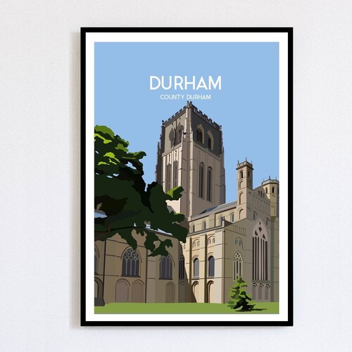 Durham Travel Poster Retro Vintage Style UK Art Print Etsy UK