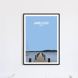 Ambleside, Cumbria travel poster | Lake District, UK art print