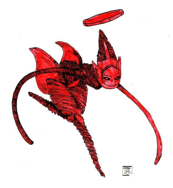 スピードフォルム デオキシス ポケモン神々 オリジナルインク画 スピードフォルム デオキシス ポケモン神々 オリジナルインク画