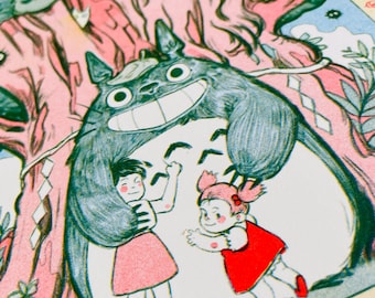 My Neighbor Totoro A4 Risograph Print