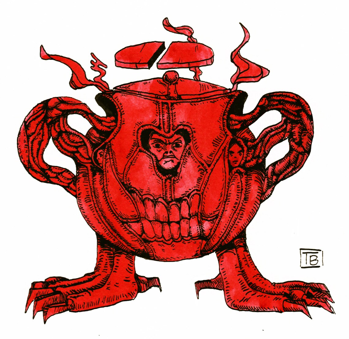 Flauros Original Demon Ink Drawing - Etsy