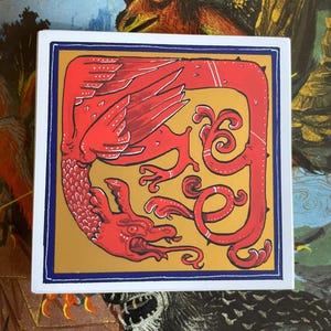 Medieval Red and Gold Dragon Sticker