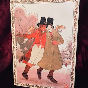 L'amour sur la glace | Carte de Noël amour gay