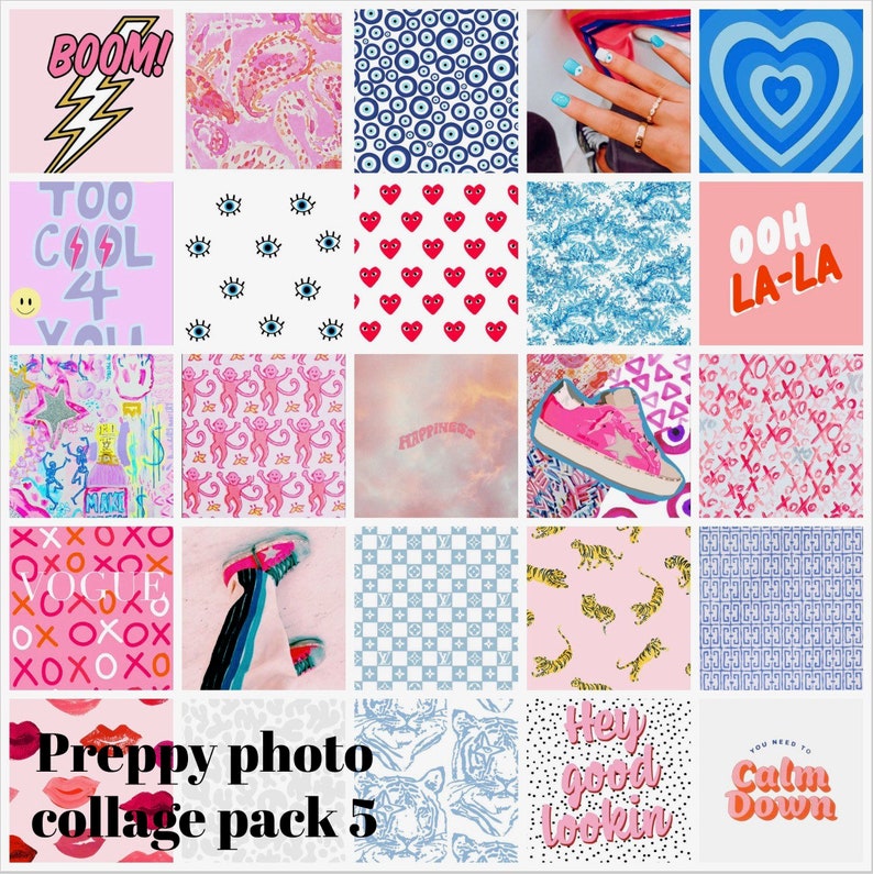 Preppy Photo Collage 25 Photos In Each Pack Etsy