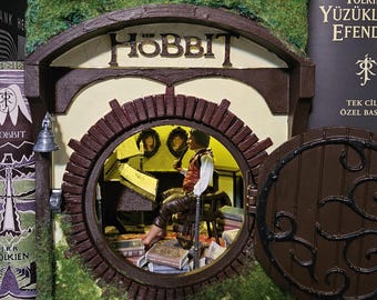 Boekenhoekje, boekensteunen, boekenplankdecor, kamerdecor, handgemaakte miniatuur boekensteun en woondecoratiecadeau