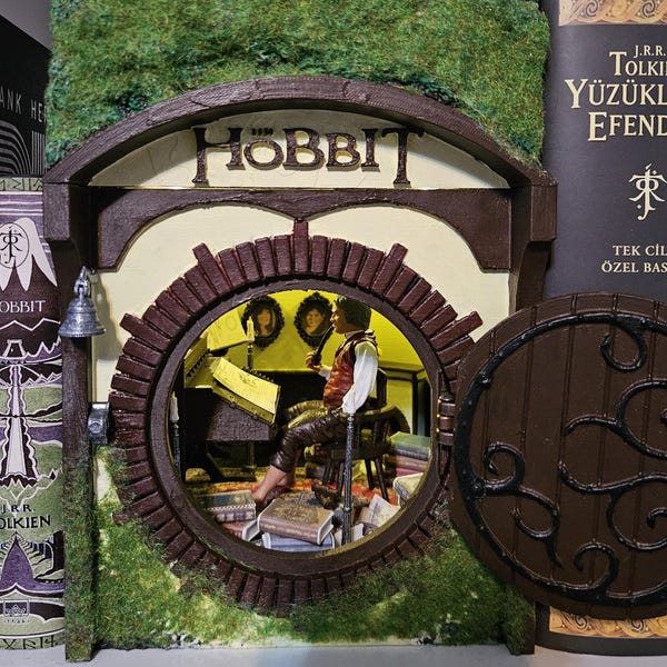 Rincón de libros, sujetalibros, decoración de estanterías, decoración de habitaciones, sujetalibros en miniatura hechos a mano y regalo de decoración del hogar