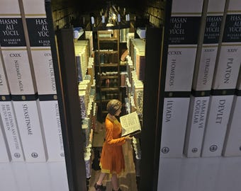 Kącik z książkami bibliotecznymi, Wkład do biblioteczki, Miniaturowa półka na książki, Dekoracyjna półka na książki, Miłośnik książek