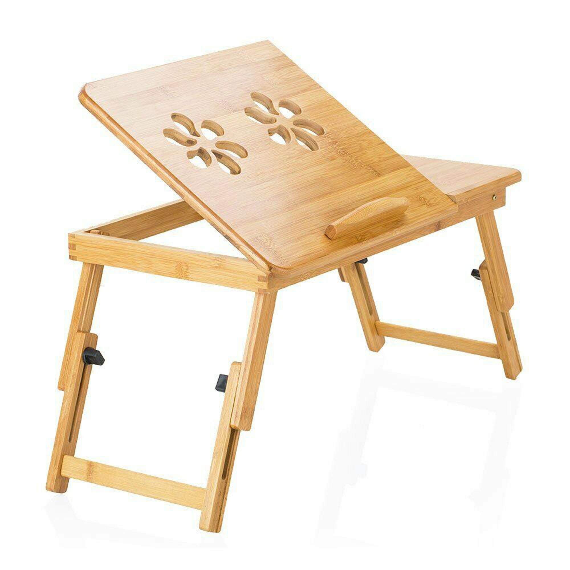 Wood Laptop Stand Lap Desk Table With 5 Adjustable Legs Etsy