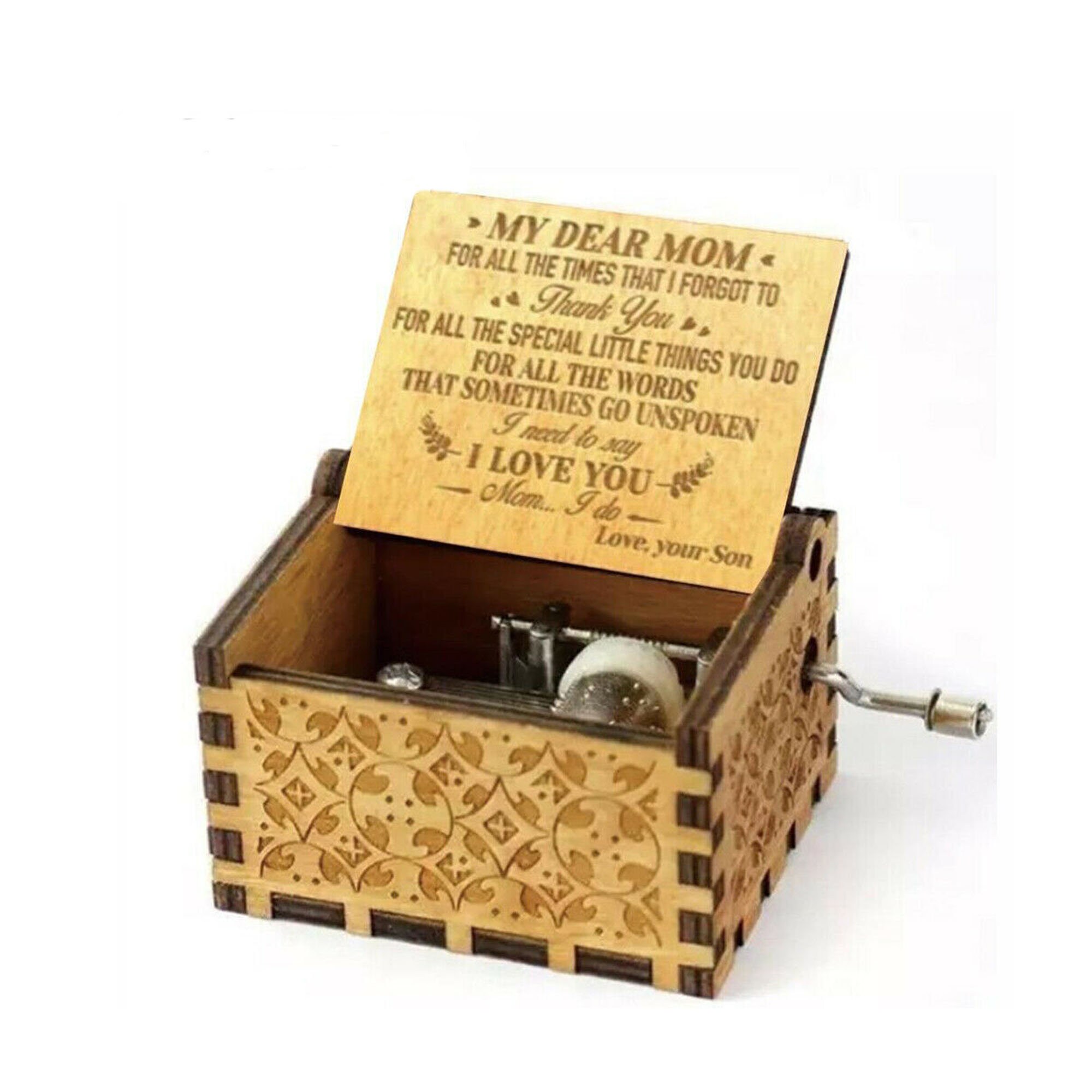 Wooden Music Box From Son/Daughter To Mom Music Box Love Etsy