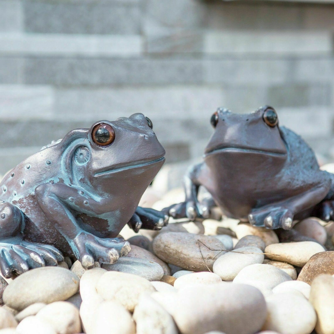 2 pcs Handmade Frog Ornament Frog Garden Ornament Pond Etsy