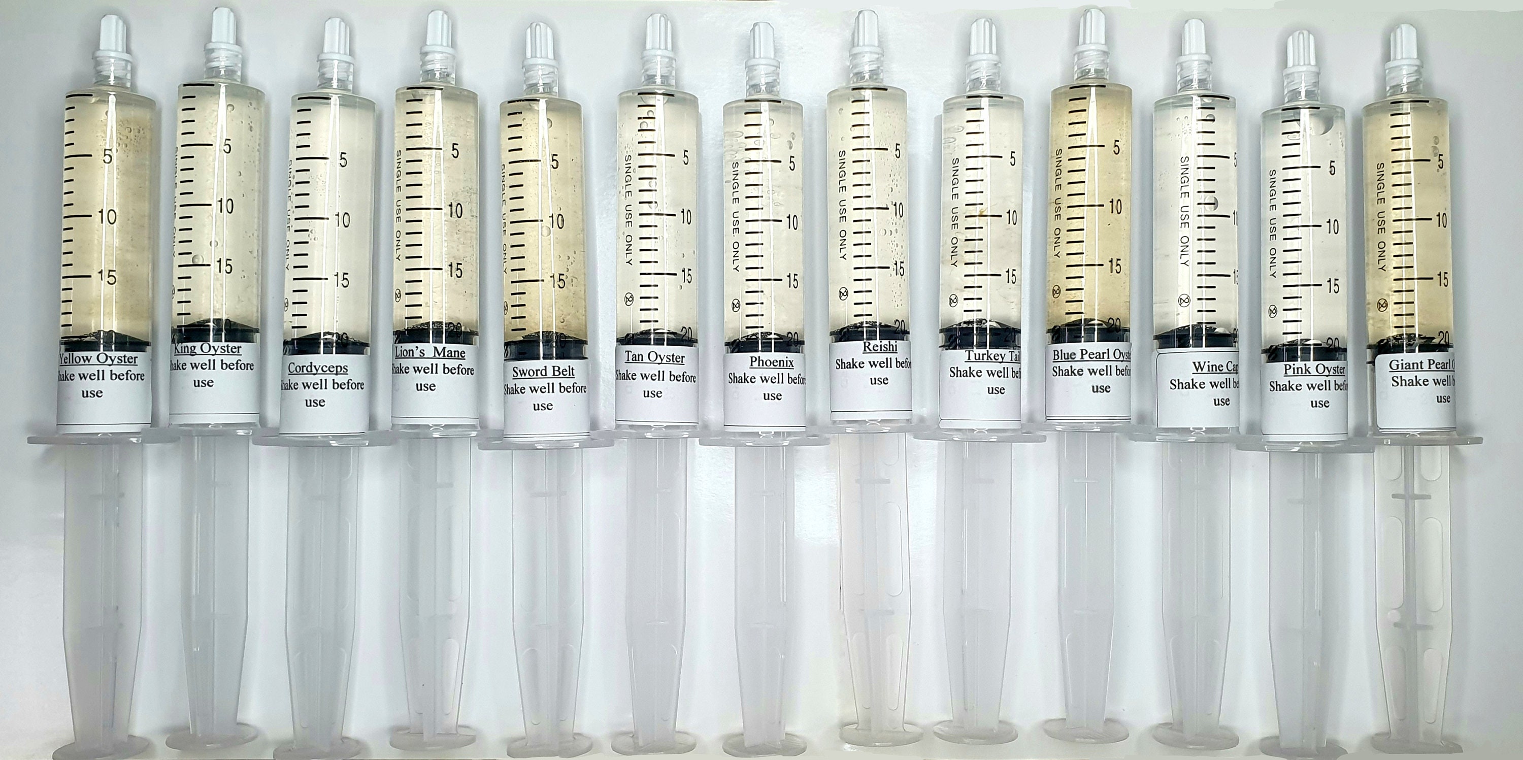 20cc Liquid culture syringes 44 Medicinal & Gourmet mushroom Etsy