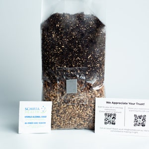 All In One Rye + Coco Coir + Vermiculite 1kg bag + Instructions | Best Mushroom Grow Bag