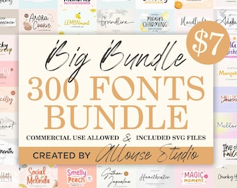 Font Bundle, Handwritten Fonts, Calligraphy Fonts, Cricut Font, Procreate Font, Script Font, Branding, Digital Download, Canva Font, Svg